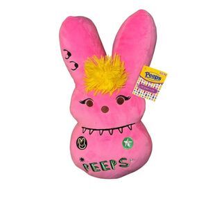 PEEPS Easter 16" EMO BUNNY Pink Plush Punk Rock Scene 2024 RARE NWT